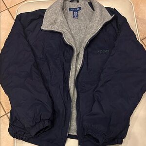 Izod Men's Dark Blue and Light Gray Windbreaker